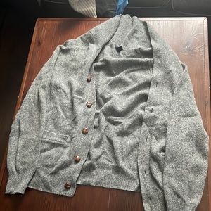 Medium Grey  Men’s J. Crew Cardigan, Lambs Wool
